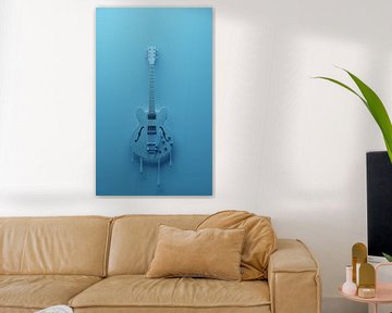 Gesmolten blauwe jazz gitaar van Andreas Berheide Photography