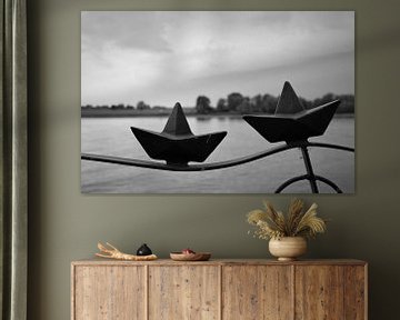 Golvende bootjes aan de Rijn van Lisa Bechtel