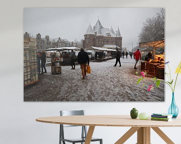 Nieuwmarkt in de winter 3 van Nicole Van Stokkum