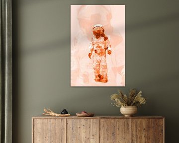 Spaceman AstronOut (Oranje herhaling) van Gig-Pic by Sander van den Berg