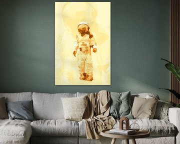 Spaceman AstronOut (Gele herhaling) van Gig-Pic by Sander van den Berg