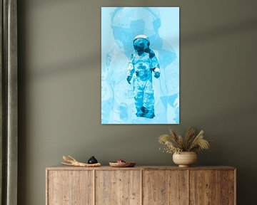 Spaceman AstronOut (Blauwe herhaling) van Gig-Pic by Sander van den Berg