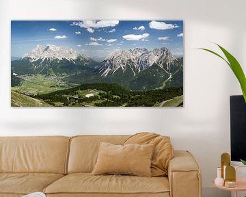 Vue panoramique du téléphérique Grubigstein sur la Zugspitze Ehrwald