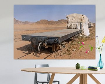 Train abandonné dans le désert de Wadi Rum sur Sander Groenendijk