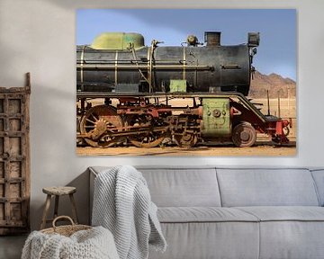 Locomotive abandonnée dans le désert du Wadi Rum sur Sander Groenendijk