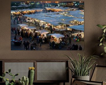 Sfeervolle markt Marokko Djeema-el-fna van Keesnan Dogger Fotografie