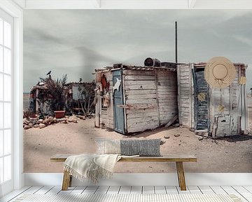 Oud strandhuis op Fuerteventura in Spanje van Steven Dijkshoorn