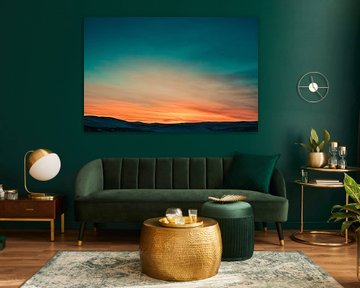 Colorful sky over the ridge