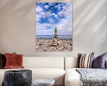 Stenen aan de Oostzeekust op het eiland Öland in Zweden van Rico Ködder