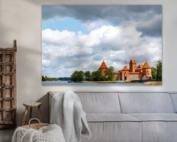 View of Trakai Castle with clouds sky in Lithuania, Europe by WorldWidePhotoWeb