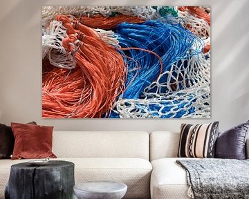 Fishing nets to dry in the harbor