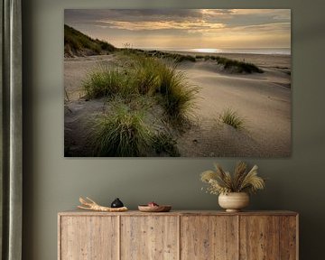 Avondzon boven het strand van Ameland van Bo Scheeringa Photography