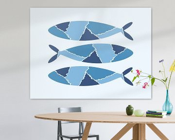 Blauwe vissen van Studio Miloa
