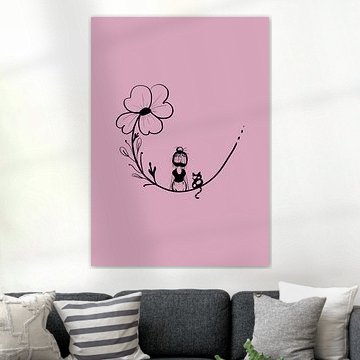 Das Mädchen und seine Katze von Hilde Remerie Fotografie und digitale Kunst