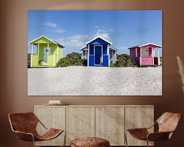 Gekleurde Strandhuisjes op Skanör beach van MDRN HOME