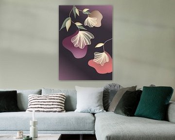 White Line art - Purple van Gisela- Art for You