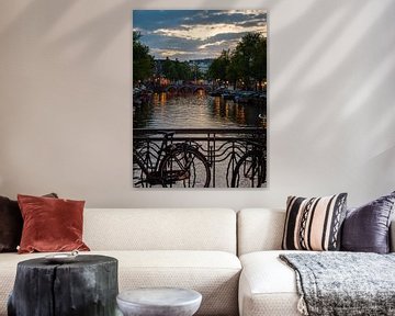 Zonsondergang aan de rivier in Amsterdam van Mustafa Kurnaz
