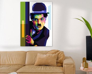 Charlie Chaplin Pop Art van Dico Hendry