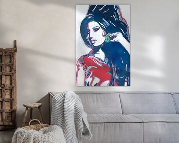 Pop Art | Wanddecoratie | Amy Winehouse | Kunst | Eigentijds | Moderne Kunst van Julie_Moon_POP_ART