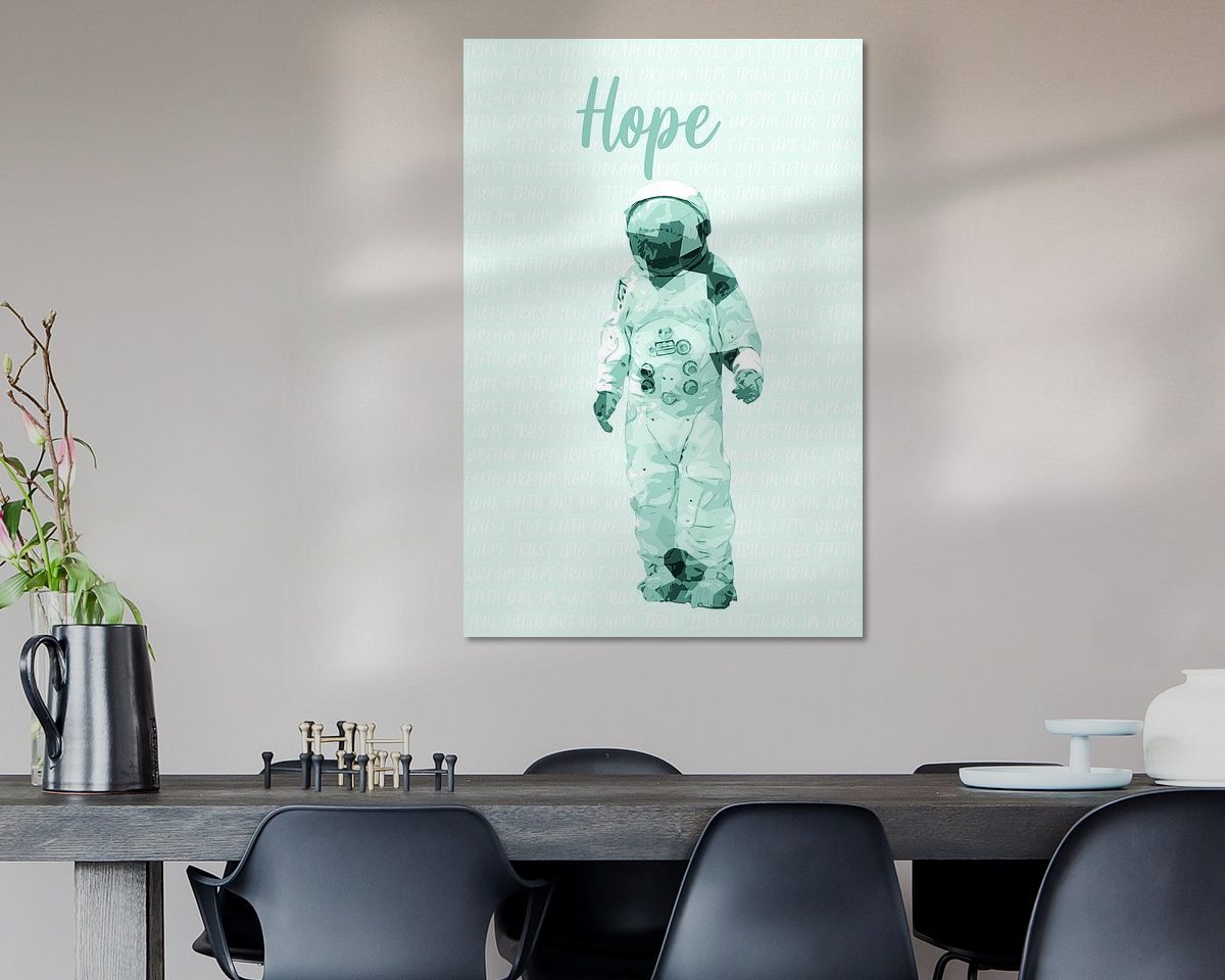 Voorbeeld van het werk in een kamer