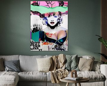 Pop Art | Picture | Madonna vs Mickey Mouse Minnie| Kunst | Eigentijds van Julie_Moon_POP_ART