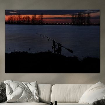 Nachtaufnahme von Angelruten