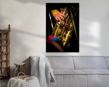 Vue détaillée d'un saxophone alto