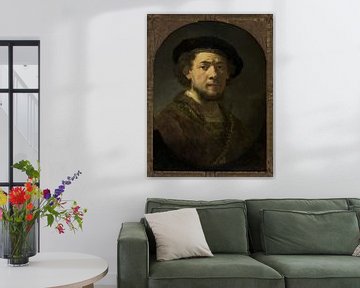 Portret van een jongeman met een gouden ketting, Rembrandt
