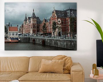 Amsterdam Central Station with storm on the way by Bart Maat