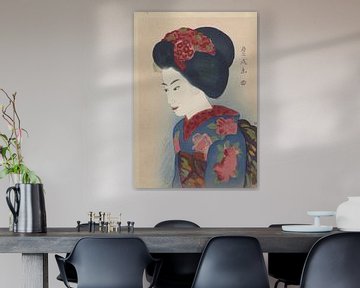 Portret van een maiko, dansend meisje, Yamamura Kōk