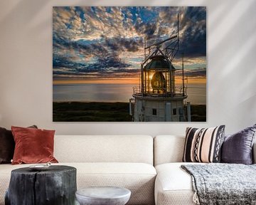 Westhead lighthouse at sunset