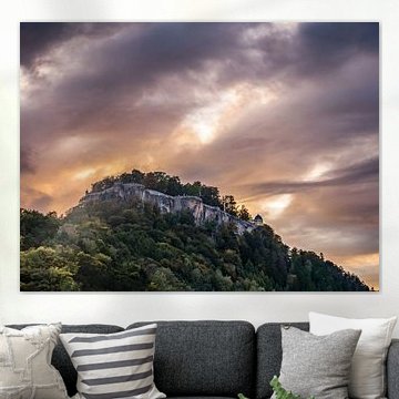 Königstein, Sächsische Schweiz - Festungsberg und Festungsmauern