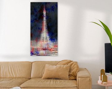 City Art Eiffel PARIS Toren Nationale Kleuren van Melanie Viola