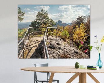 Kaiserkrone, Sächsische Schweiz - Gipfel mit Aussicht zum Zirkelstein von Pixelwerk