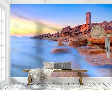 Ploumanac'h lighthouse at the pink granite coast in Brittany by Sjoerd van der Wal Photography