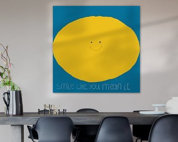 Smile like you mean it - smiley | wall art music quote van Maarten Lans