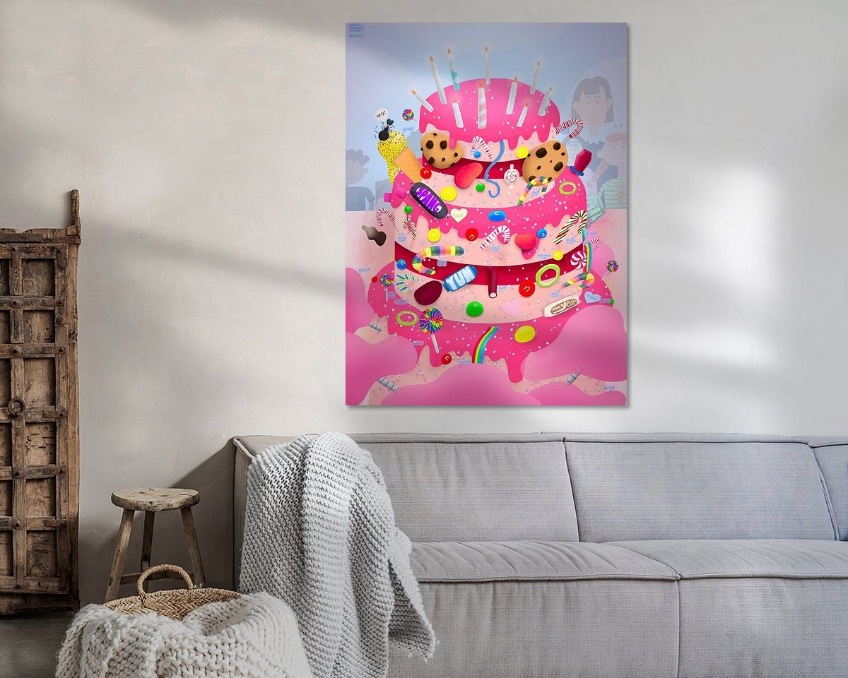 Voorbeeld van het werk in een kamer