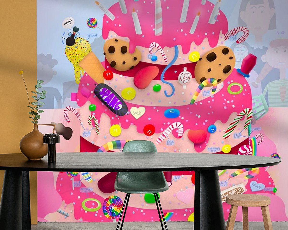 Voorbeeld van het werk in een kamer