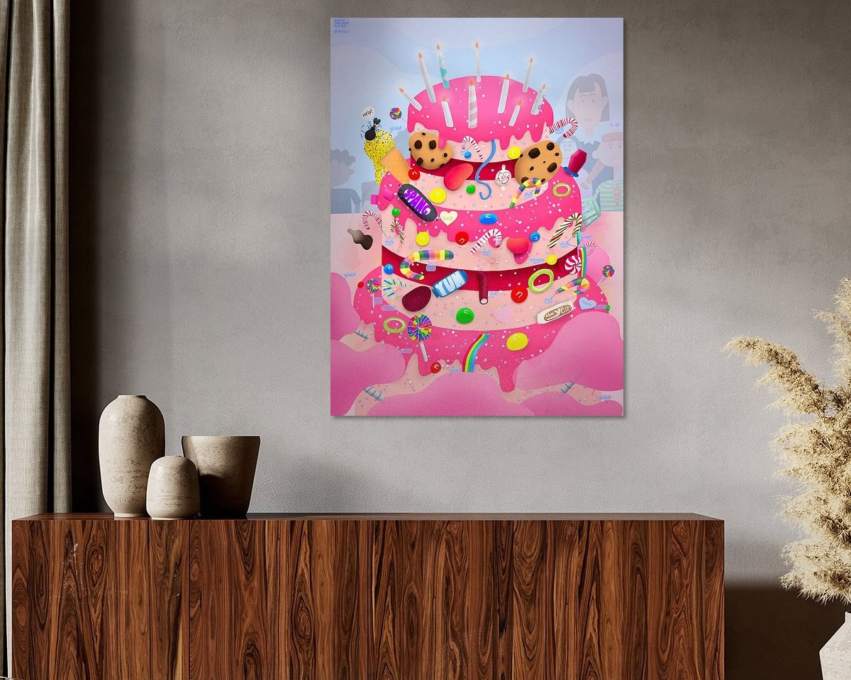 Voorbeeld van het werk in een kamer