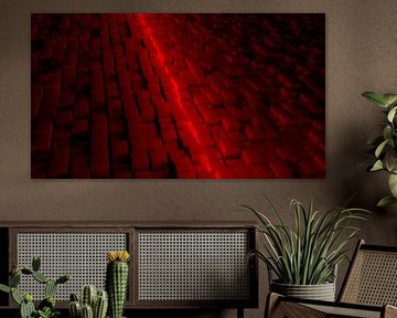 Abstract red colored cube background von Jonas Weinitschke