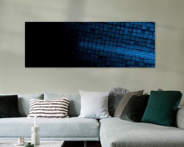 Abstracte blauw gekleurde kubus achtergrond banner van Jonas Weinitschke