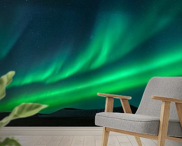 Nordlicht über dem Vulkan Hverfjall von Roy Poots