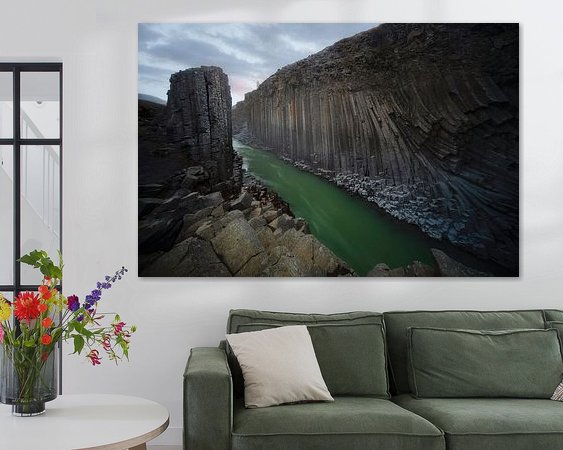 Voorbeeld van het werk in een kamer