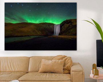 Aurore boréale sur Skógafoss, Islande sur Roy Poots