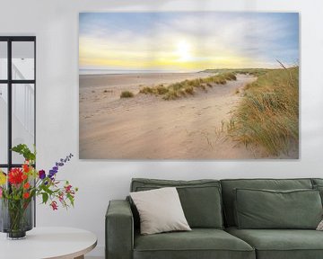Zonsopgang in de duinen van Texel in de Waddenzee van Sjoerd van der Wal