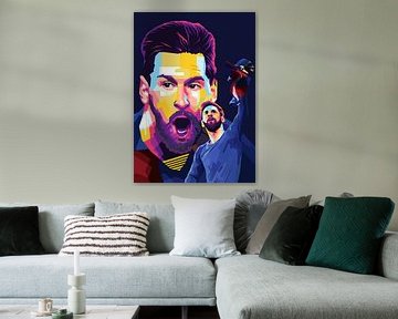 Lionel Messi Wpap Pop Art van Wpap Malang