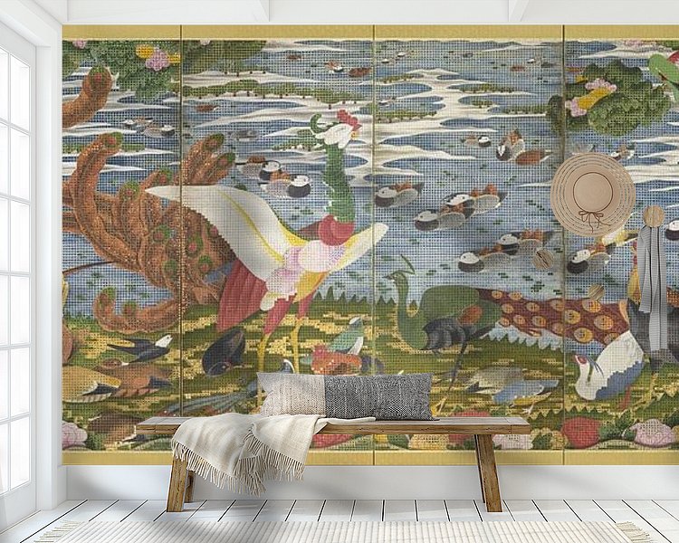 Voorbeeld van het werk in een kamer