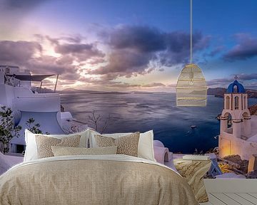 Santorini with a view over the alleys of Oia. by Voss photography