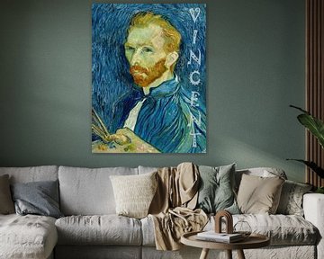 Zelfportret Vincent van Gogh met voornaam van Digital Art Studio