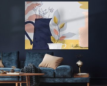 Mid Century Floral by Mad Dog Art